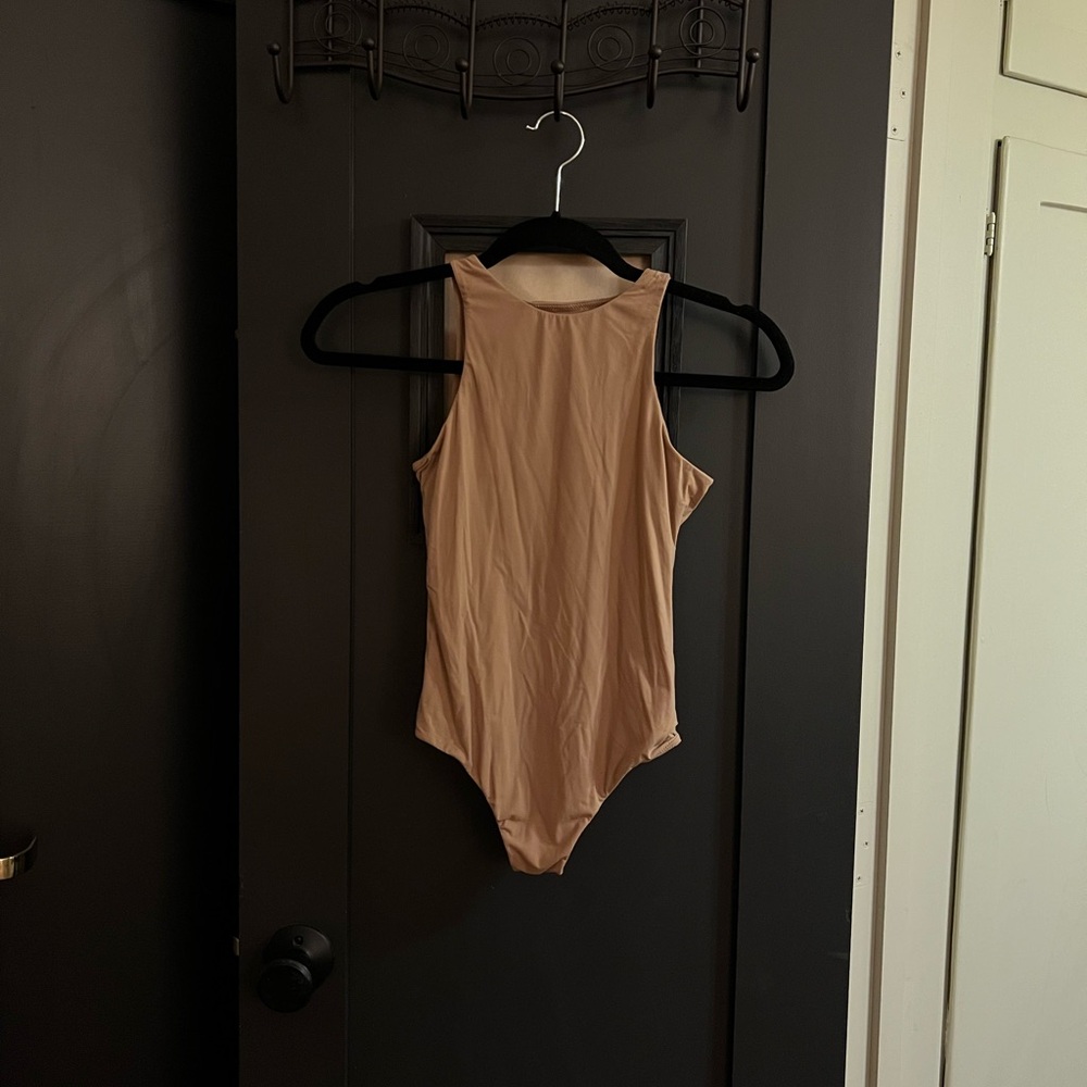 Beige Sleeveless Bodysuit